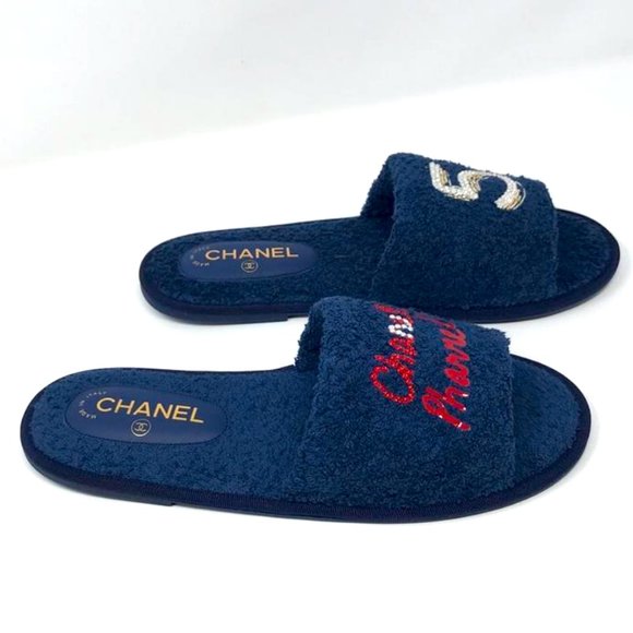 Chanel Marine Pharrell Slippers Medium Crystal Embellished Sandals - Picture 4 of 8